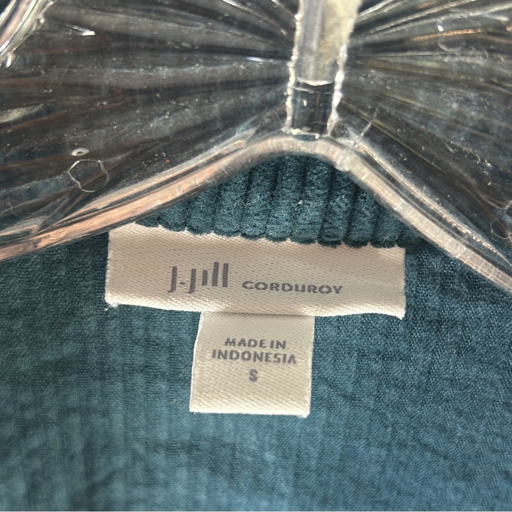 J Jill Corduroy Shirt Dress Womens Small Green Tunic Teacher Modest Fall - Picture 2 of 9
